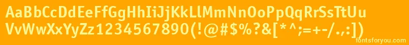 OfficinasanstttBold Font – Yellow Fonts on Orange Background