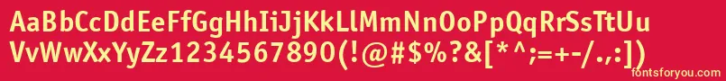 OfficinasanstttBold Font – Yellow Fonts on Red Background