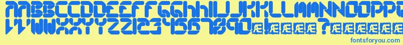 Шрифт CollectiveRsBrk – синие шрифты на жёлтом фоне