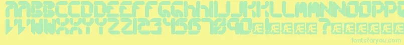 Fonte CollectiveRsBrk – fontes verdes em um fundo amarelo