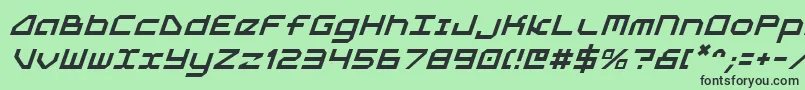 Шрифт 5thAgentItalic – чёрные шрифты на зелёном фоне