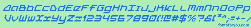 5thAgentItalic Font – Blue Fonts on Green Background