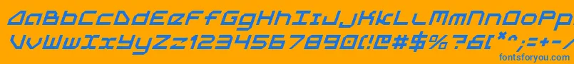 5thAgentItalic Font – Blue Fonts on Orange Background