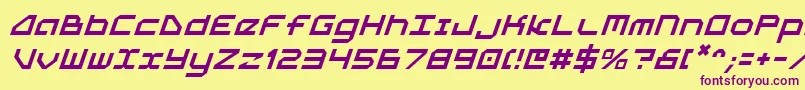 5thAgentItalic Font – Purple Fonts on Yellow Background