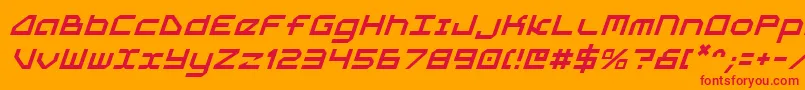 5thAgentItalic-fontti – punaiset fontit oranssilla taustalla