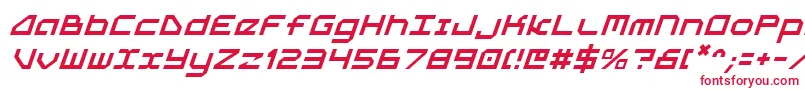 フォント5thAgentItalic – 白い背景に赤い文字