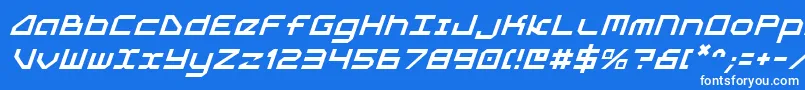 5thAgentItalic Font – White Fonts on Blue Background