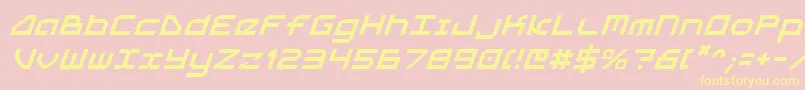 5thAgentItalic Font – Yellow Fonts on Pink Background