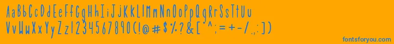 TulipDemo-Schriftart – Blaue Schriften auf orangefarbenem Hintergrund