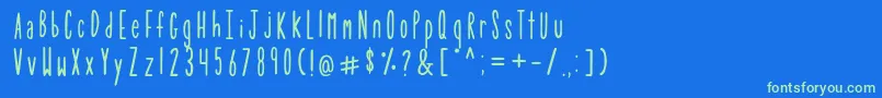 TulipDemo Font – Green Fonts on Blue Background