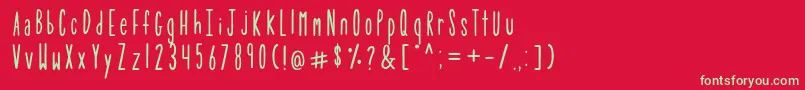 TulipDemo Font – Green Fonts on Red Background