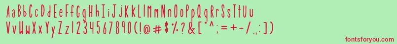 TulipDemo Font – Red Fonts on Green Background