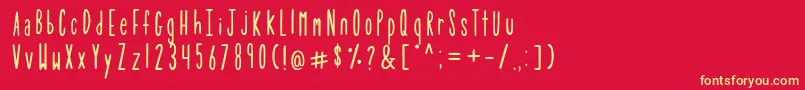 TulipDemo Font – Yellow Fonts on Red Background