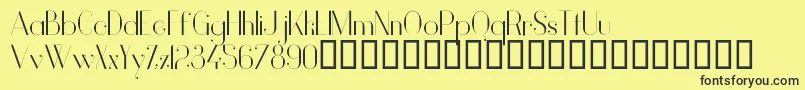 VanityLight-Schriftart – Schwarze Schriften auf gelbem Hintergrund
