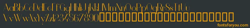 フォントVanityLight – 黒い背景にオレンジの文字