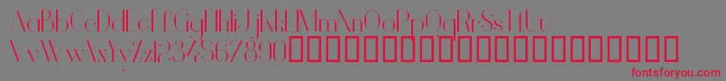 フォントVanityLight – 赤い文字の灰色の背景