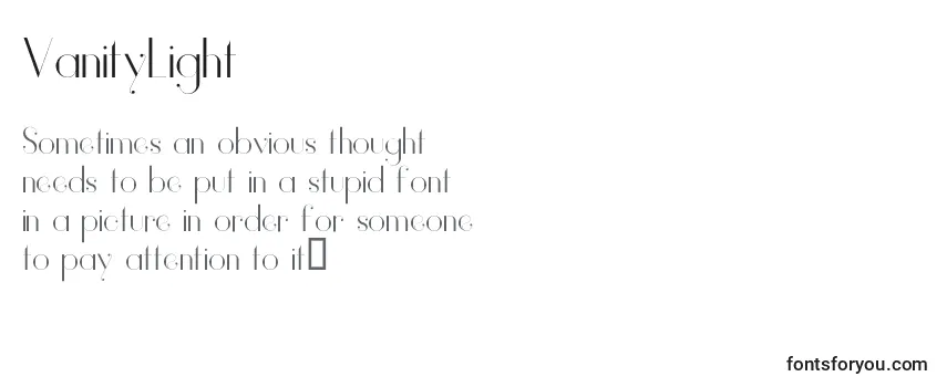 Schriftart VanityLight