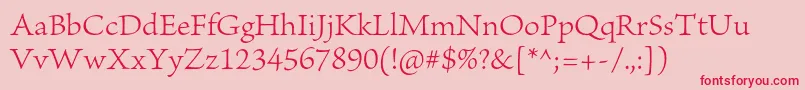 BriosoproLight Font – Red Fonts on Pink Background