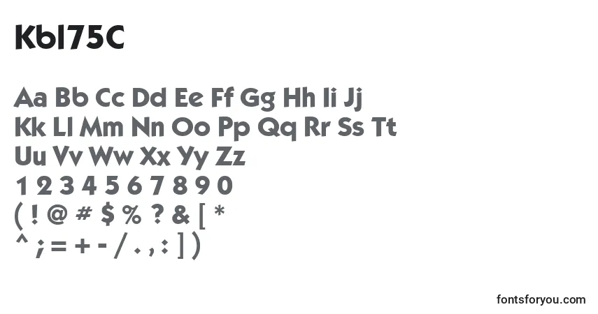 Czcionka Kbl75C – alfabet, cyfry, specjalne znaki