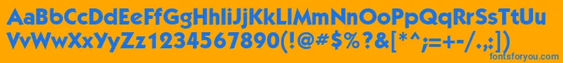 Kbl75C-Schriftart – Blaue Schriften auf orangefarbenem Hintergrund