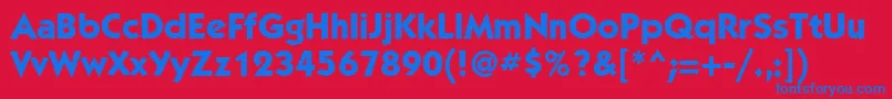 Kbl75C Font – Blue Fonts on Red Background