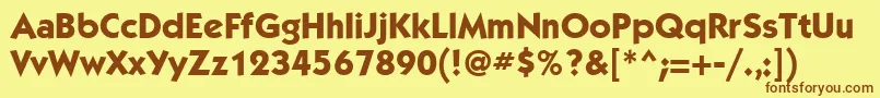 Kbl75C Font – Brown Fonts on Yellow Background