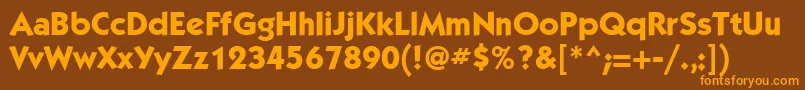 Kbl75C Font – Orange Fonts on Brown Background