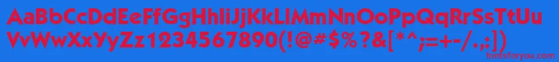 Kbl75C Font – Red Fonts on Blue Background