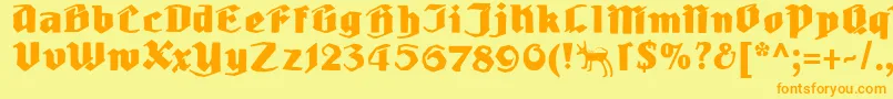 Ludwighohlwein Font – Orange Fonts on Yellow Background