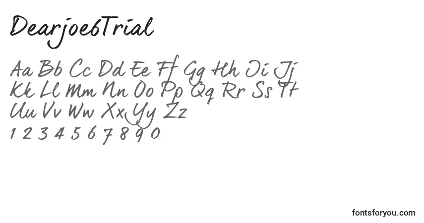 A fonte Dearjoe6Trial (109225) – alfabeto, números, caracteres especiais