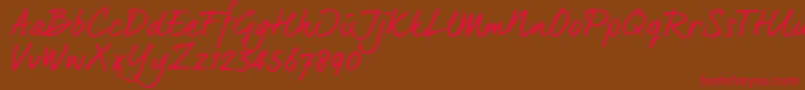 Dearjoe6Trial Font – Red Fonts on Brown Background