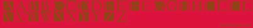 Fonte Neudoerfferscribblequality – fontes marrons em um fundo vermelho