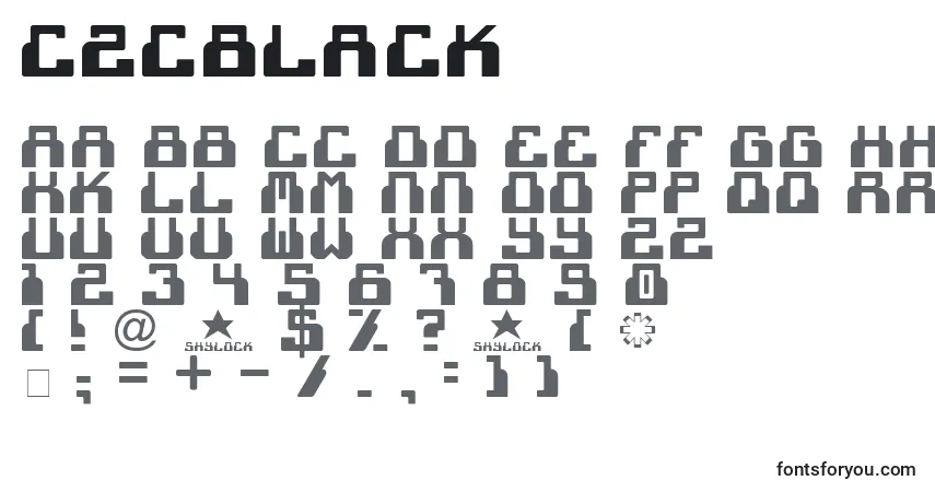 A fonte C2cBlack – alfabeto, números, caracteres especiais