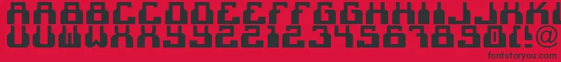フォントC2cBlack – 赤い背景に黒い文字