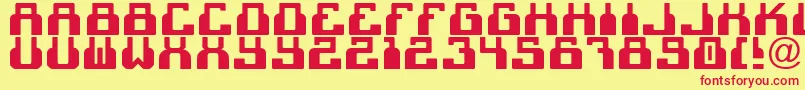 C2cBlack-fontti – punaiset fontit keltaisella taustalla