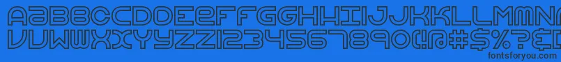fuente VertigoUprightBrk – Fuentes Negras Sobre Fondo Azul