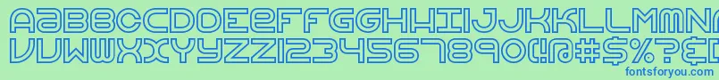 VertigoUprightBrk Font – Blue Fonts on Green Background