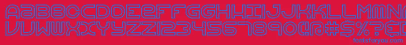 Шрифт VertigoUprightBrk – синие шрифты на красном фоне