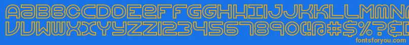 VertigoUprightBrk Font – Orange Fonts on Blue Background