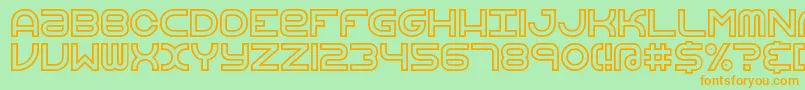 VertigoUprightBrk Font – Orange Fonts on Green Background