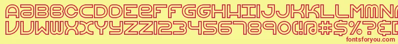 VertigoUprightBrk Font – Red Fonts on Yellow Background