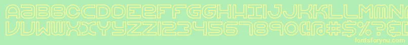 VertigoUprightBrk Font – Yellow Fonts on Green Background