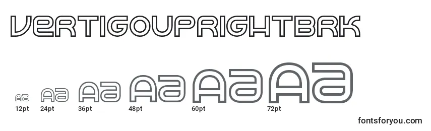 VertigoUprightBrk Font Sizes