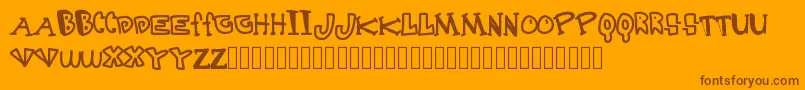 Destruction Font – Brown Fonts on Orange Background
