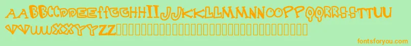 Destruction Font – Orange Fonts on Green Background