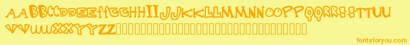 Destruction Font – Orange Fonts on Yellow Background