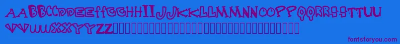 Destruction Font – Purple Fonts on Blue Background