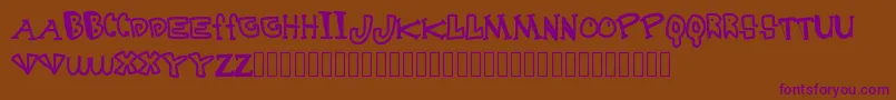 Destruction Font – Purple Fonts on Brown Background