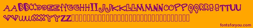 Destruction Font – Purple Fonts on Orange Background