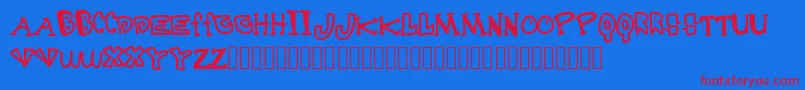 Destruction Font – Red Fonts on Blue Background